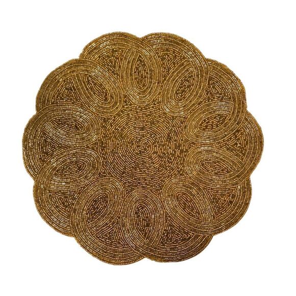 Tahari Gold Beaded Charger 15" Round - Picture 1 of 4